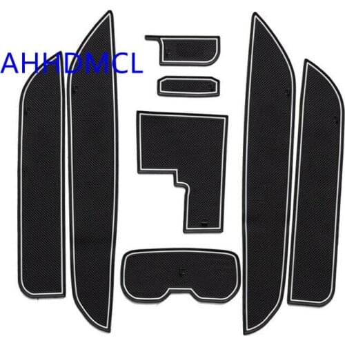 Car Door Groove Mat Gate Slot Cup Armrest Storage Pad Mat For Series 7 730Li 740Li 750Li 2010 2011 2012 2013 2014