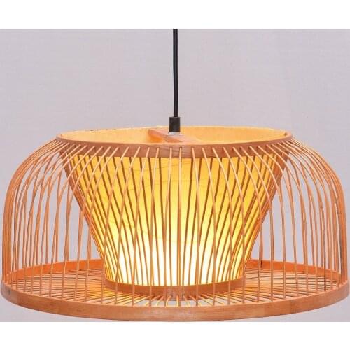 South Asian bamboo Dining Room Pendant Lamp Hand-Made Japanese Restaurant Pendant Lights Country Rustic Hanging Lamps