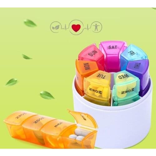 Portable 7 Days 28 Grids Weekly Colorful Pill Case Storage Box Travel Medicine Box Holder Tablet Organizer Medicine Pill Box