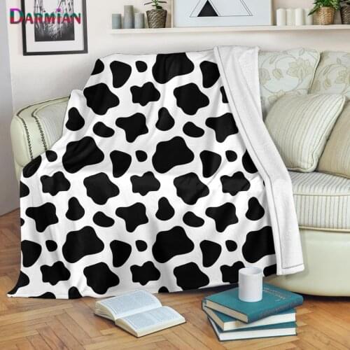 DARMIAN Cute Cow Printing Bedding Sheet Fleece Blankets Nap Knee Blankets of Sofa Office Travel Hotel Thin Quilt Mantas De Cama