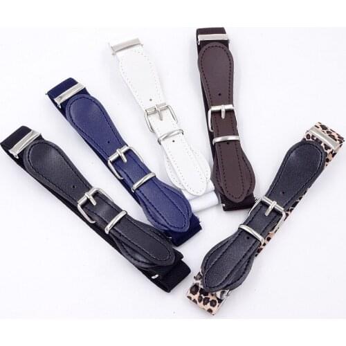 60-80cm Child Kid Boy Girl Candy Color Leather Canvas Patchwork Elastic Adjustable Waist Belt Waistband Fashion Jean Pants Belt