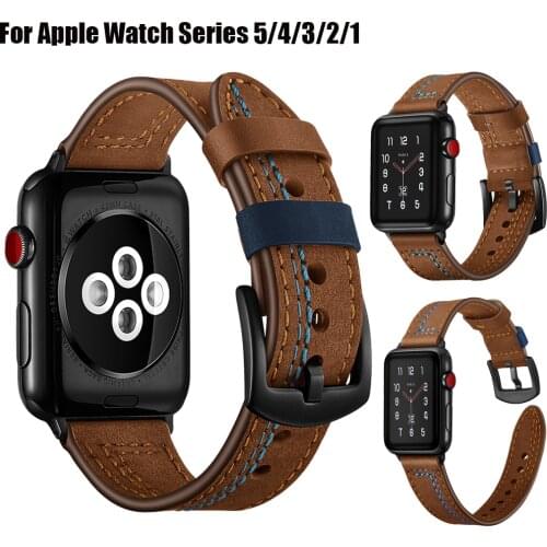 2020 New Genuine Leather Watch Band For Apple Watch Series 6 5 4 3 2 1 Replacement Strap For iWatch 44mm 40mm 42mm 38mm Bracelet