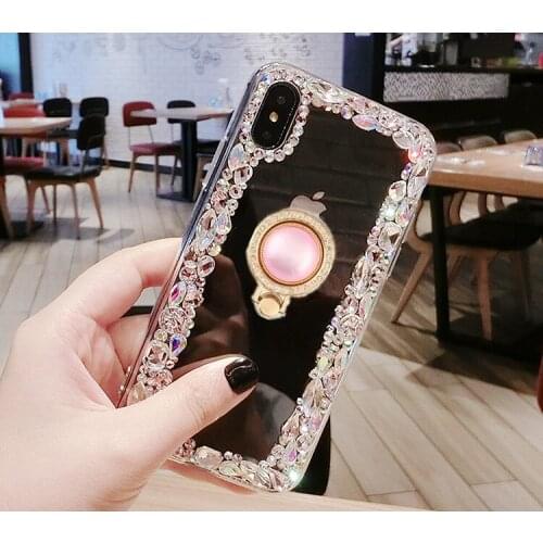 Luxury Funds Capa Bling Diamond Ring Holders Clear Soft Case Cover For Xiaomi mi 5S 6 8 Lite 9 SE 5X 6X A2 MAX2 MAX3 MIX3 Coque