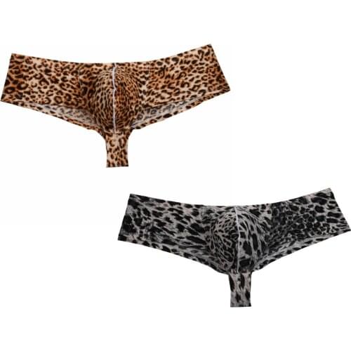 Sexy Leopard Print Bikini Mens Boxer Shorts Male Underpants Underwear Men Boxers Fashion Design Smooth Comfy