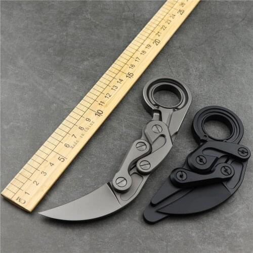 M390 steel mechanical claw knife outdoor camping portable knife TC4 titanium alloy handle high hardness sharp self-defense EDC