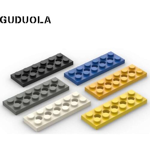 Guduola Building Block 32001 Technic Plate 2x6 with Holes Small particle MOC Assembly Brick Parts low Plate 25pcs/lot