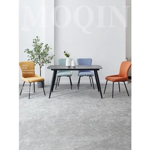 Modern Simple Soft Bag Dining Chair Household Back Stool Nordic Luxury Technology Cloth Chair Iron Net Red Makeup Chair