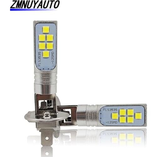 2PCS Led Lamp H1 Fog Light Car Bulb 6000K 12SMD 3535 Chip Super Bright Auto Driving Running Lights DRL White 12V