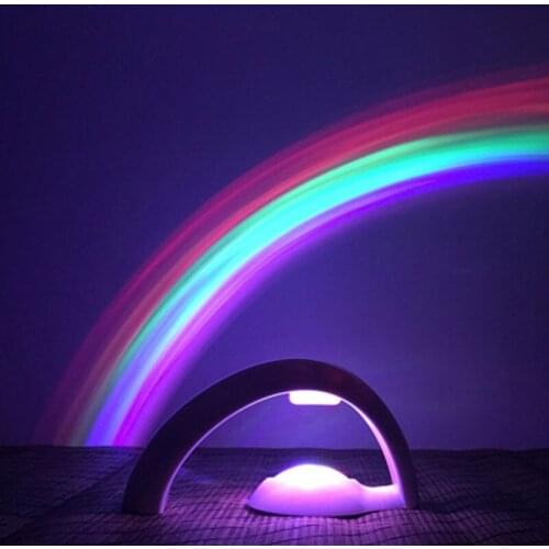 LED Colorful Rainbow Lamp LED Night Light Romantic Rainbow Projector Lamp For Kid Bedroom Lights Home Decor Christmas Gift