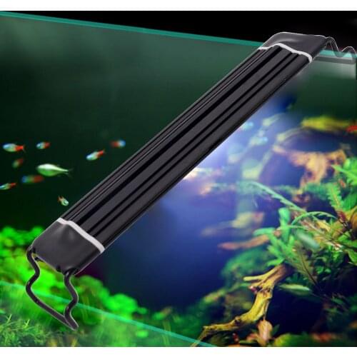 Aquarium LED Lighting Fish Tank Light Lamp With Extendable Brackets White And Blue LEDs Aquatic Plant Light Fits for Aquarium