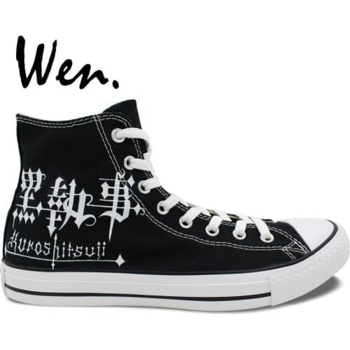 Wen High Top Anime Custom Black Butler Contract Symbol Hand Painted Athletic Shoes Girls Boys Special Gifts Canvas Type Sneakers
