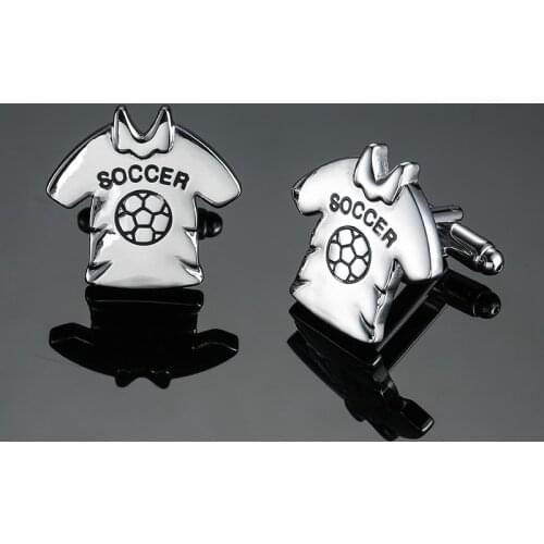 High Quality French Silvery Jersey Cufflinks For Mens Shirt Brand soccer clothes Cuff Buttons Cuff Links Jewelry wedding gift