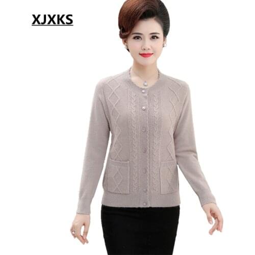 XJXKS Women Cardigan Knit Sweater Coat Crochet Female Casual Woman Clothing Tops Knitted Sweater Coat Plus Size Cardigans
