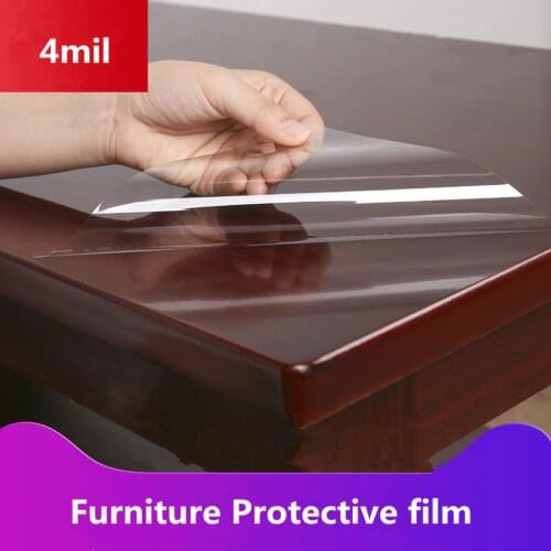 Sunice Glossy Transparent Furniture Protective film solid wood dining table Marble coffee table foils PET Self-adhesive 100cmx3m