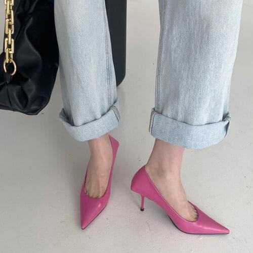 2021 INS Women White Green Black Heels Prom Pumps Scarpins Designer Office Lady Stiletto 8cm Thin High Heels Dress Party Shoes