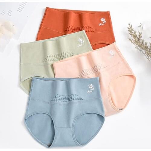 Womens Abdominal Warming Palace Shaping Shorts Panties Ladies' High Waist Pure Cotton Graphene Antibacterial Cotton Crotch