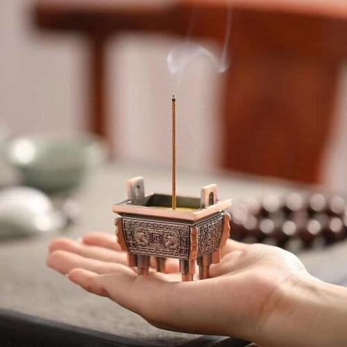 1pc Mini Creative Incense Holder Tripod Censer Incense Base Metal Crafts Home Decoration Sandalwood Incense Burner Household