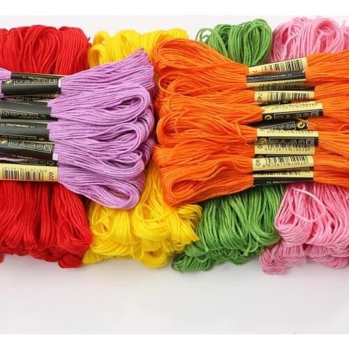 10pcs / bag per small bar 7.5m high quality and hot sale Color cross stitch thread DIY clothing sewing supplies and fabrics