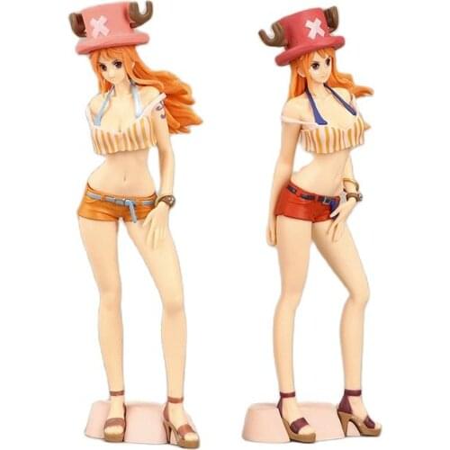 21.5 Anime Figure One Piece Nami Tony Swimsuit Sexy Ver. PVC Action Figure Show Long Legs Collection Model Toy Adult Gift