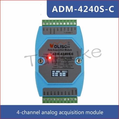 4-channel Analog Acquisition Module 4-20 MA 0-10 V 0-20 MA to 485 Current and Voltage Modbus RTU