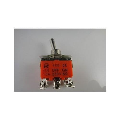 5pcs 6-Pin Toggle DPDT ON-OFF-ON Switch 15A 250V