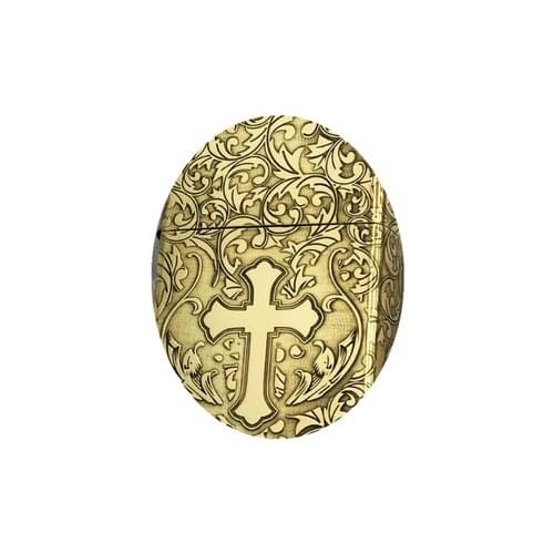 Zorro Gasoline Lighter Pure Copper Brass Kerosene Lighter Fine Carving Tang Grass Cross Collection Metal Craft Men Gift