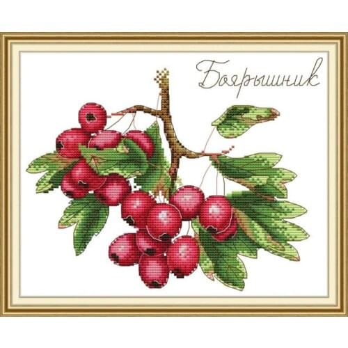 Hawthorn cross stitch kit aida 14ct 11ct count printed canvas stitches embroidery DIY handmade needlework