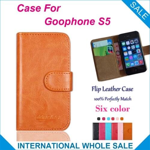 Goophone S5 case High Quality Fashion Wallet Stand Flip Cover Leather for Goophone S5 Case+tracking number