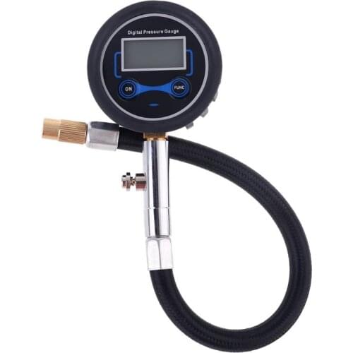 Digital Tire Pressure Gauge Twist On Type 200 Psi with Adapter Kit for Car Bike Motorcycle Basketball football