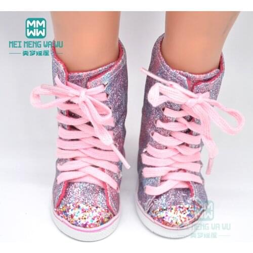 MIMI baby shoes for doll fit 43-45 cm new born doll and American doll fashion pink snow boots Leather shoes