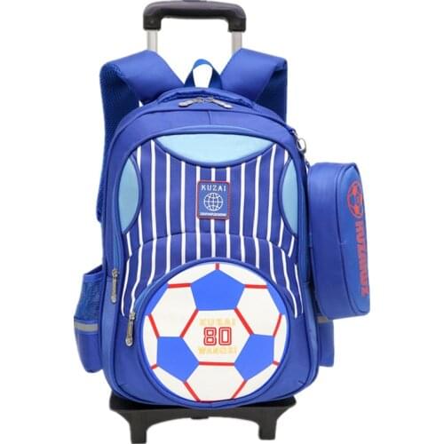 Children School Bags Kids Boys Girls Trolley Schoolbag Rolling Luggage Book Bags Wheeled Backpack 2 Wheels