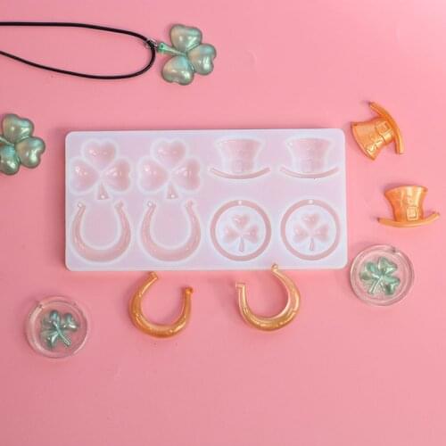 DIY Crystal Mirror Clover Pendant Necklace Mold Epoxy Resin UV Mold Hand Crafted Mould Jewelry Making Tool