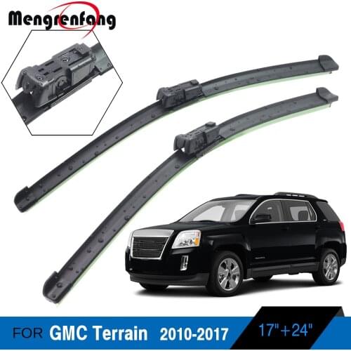 For GMC Terrain Car Soft Rubber Wiper Blades Front Windscreen Wiper Push Button Arms 2010 2011 2012 2013 2014 2015 2016 2017
