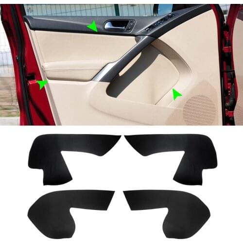 For VW Tiguan 2008 2009 2010 2011 2012 4pcs Microfiber Leather Interior Door Handle Panel Armrest Cover Replacement Trim