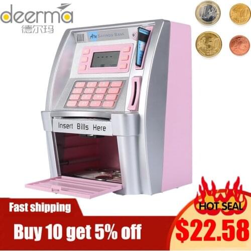 Electronic Piggy Bank Safe Box Money Boxes For Children Digital Coins Cash Saving Safe Deposit Mini ATM Machine Kid Xmas Gifts