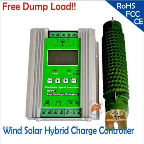 800w 12/24V 500W wind+300W solar MPPT hybrid Solar Wind Controller with 3 years warranty LCD Display free dump load