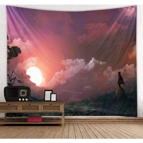 Sunset and dusk Tapestry Bohemian Wall Hanging Dream Hanging Cloth Mandala Printed Tapestry Living Room Bedroom Home Decor