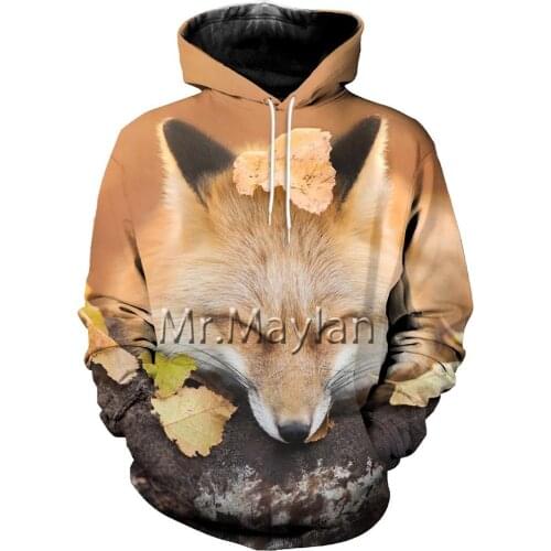 Sleeping Fox 3D Full Printed Hoodies Men/Women Harajuku Fashion Hooded Sweatshirt Autumn Casual Hoodie Sudadera Hombre VY-222