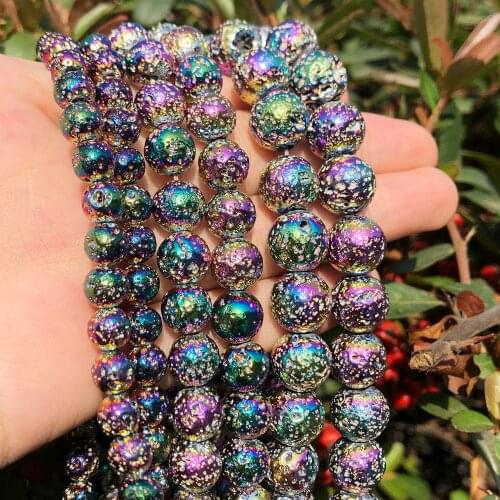 Natural Stone Beads Multicolor Rock Volcanic Lava Round Beads For Jewelry Making DIY Bracelet Earring Accessories 15''4/6/8/10mm