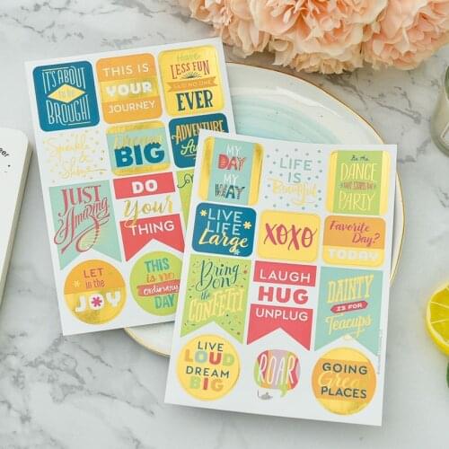 KSCRAFT 2pc Colorful Phrases Self- adhesive Stickers for Scrapbooking/ DIY Crafts/ Card Making Decoration