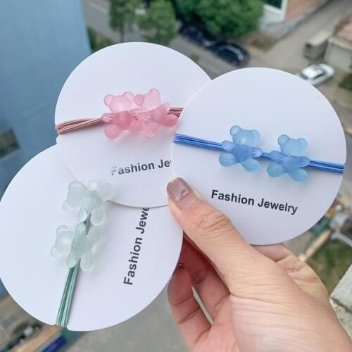 Korean Style Hot Selling Hair Band Acrylic Bear Hair Rope Lovely Hair Rings Women Girls Kids Elegant Hair Accessories Fashion