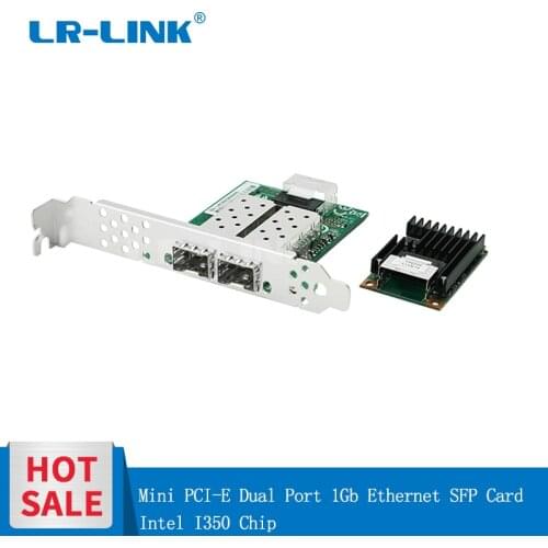LR-LINK 2203PF-2SFP Dual-port Mini PCI-express Gigabit Ethernet fiber optical lan network card network adapter Intel I350 Nic