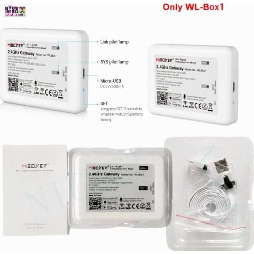 Milight WL-Box1 LED WIFI Controller Smart Wireless 2.4GHz Gateway Voice WiFi RGB Controller For Mi Light LED Bulb Strip Light