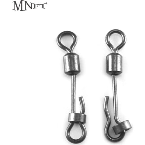 MNFT 10Pcs Stainless Steel Connector Quick Lock Rolling Swivel Snap Fishing Gear Accessories