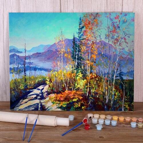 Landscape Morning Fogs Painting By Numbers Kit Acrylic Paints 50*70 Canvas Pictures Loft Wall Picture Crafts Adults Drawing