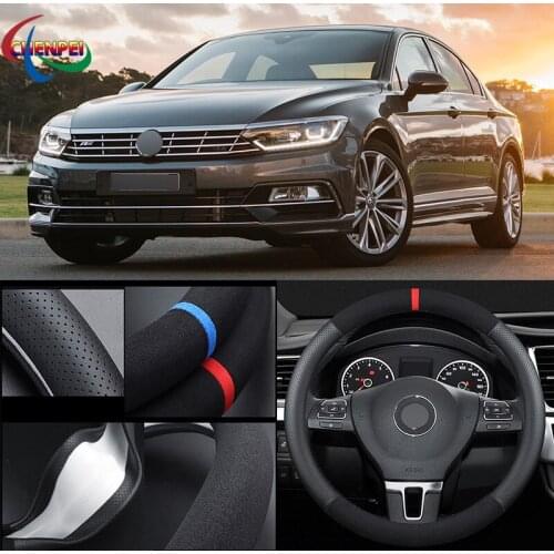 38cm Non-Slip Dreathable Suede steering wheel cover For Volkswagen Passat Car Interior decoration accessories