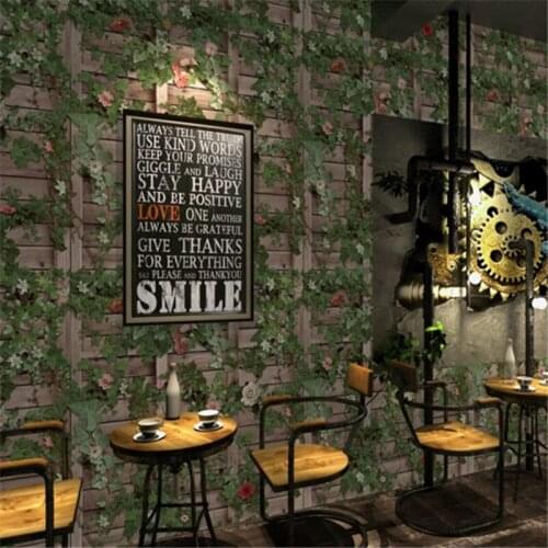 Beibehang American Village Plant Wallpaper Simulation Wooden Fence Living Room Restaurant Cafe Clothing Shop Retro Wallpaper