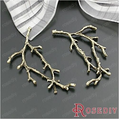 Wholesale 52*30mm Antique Bronze Branch Alloy Connectors Diy Jewelry Findings Accessories 10 Pieces(JM6224)