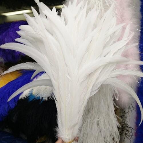 Wholesale 500 pcs beautiful white rooster tail feathers 10-12 inches 25-30 cm Dance Celebration decoration