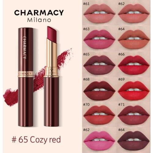 CHARMACY 16 Colors Waterproof Lipstick Matte Velvet Lipsticks Makeup Sweatproof Long Lasting Women Lip Tint Beauty Cosmetics